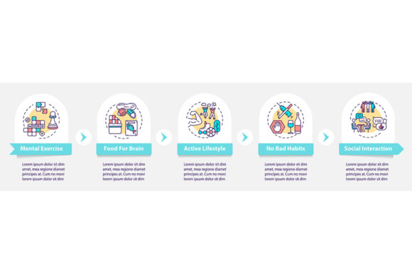 Brain Health Vector Infographic Template: Visualizing Cognitive Wellness Strategies