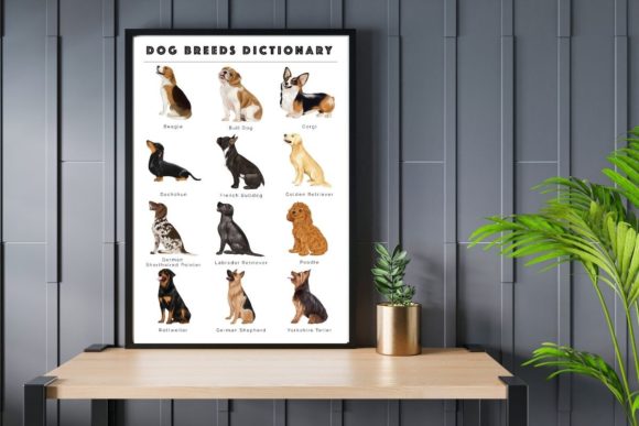 Dog Breeds Watercolor Infographic: Creative Uses