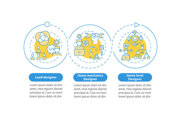 Game Designers Types Vector Infographic: Visualizing Creative Roles and Development Workflows